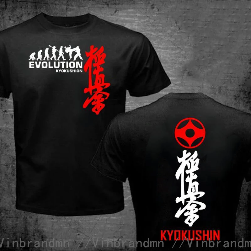 

Футболка мужская хлопковая с круглым вырезом, смешная Эволюция Kyokushin Karate Logo, японское боевое искусство, хип-хоп Топ в стиле Харадзюку