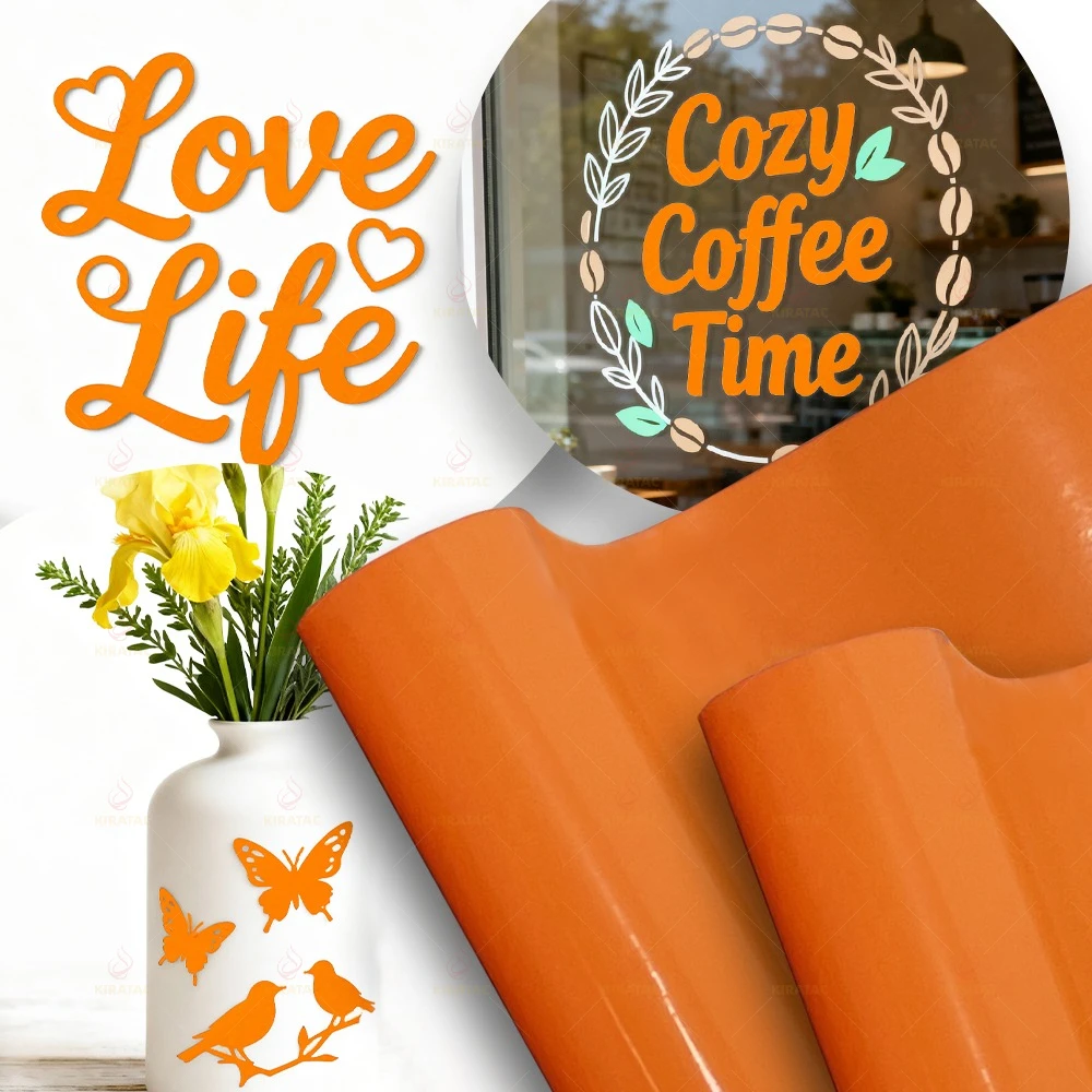 

1 рулон глянцевая оранжевая постоянная клейкая виниловая пленка с надписями «сделай сам» для деревянной чашки, стекла, компьютера, автомобиля, скутера, водонепроницаемые наклейки