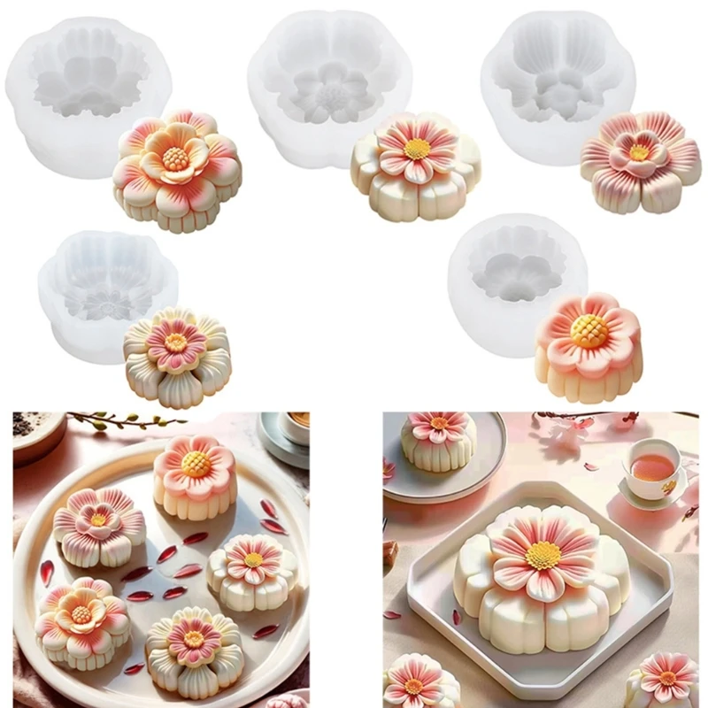 

Silicone Dessert Molds Bakings Moulds Flower Chocolate Moulds Silicone Texture Candy Moulds Gift for Bakings Lover