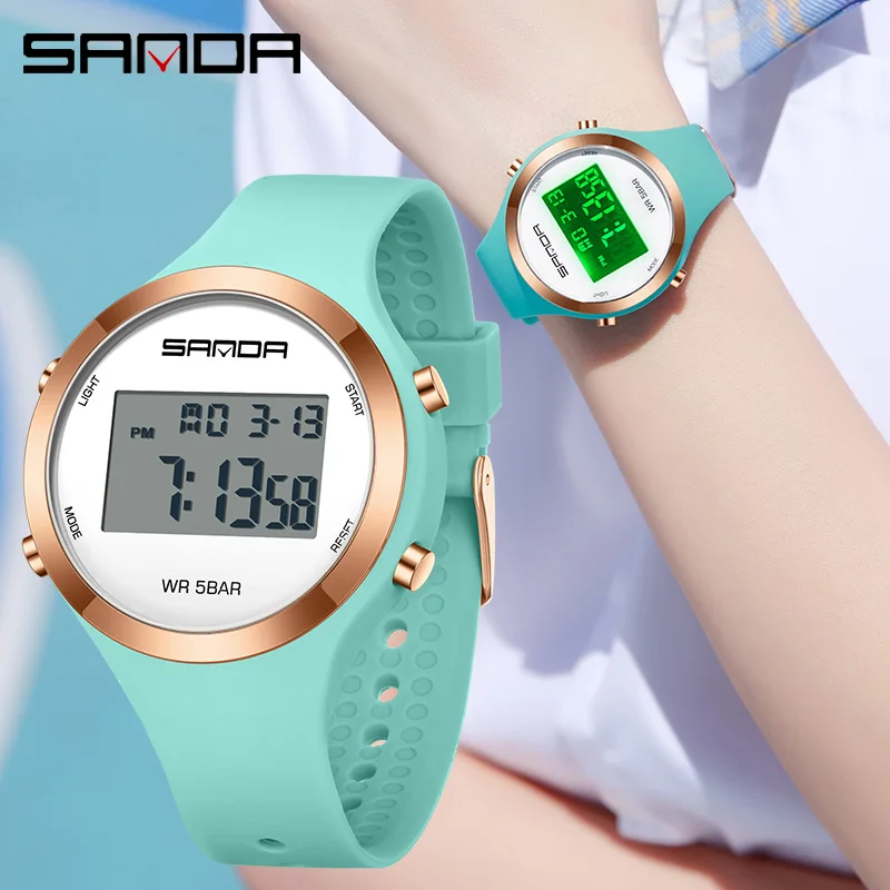 

Fashion Sanda Men Women's Watches Outdoor Waterproof Led Digital Watch For Female Clock Ladies Sport Wristwatch Relogio Feminino