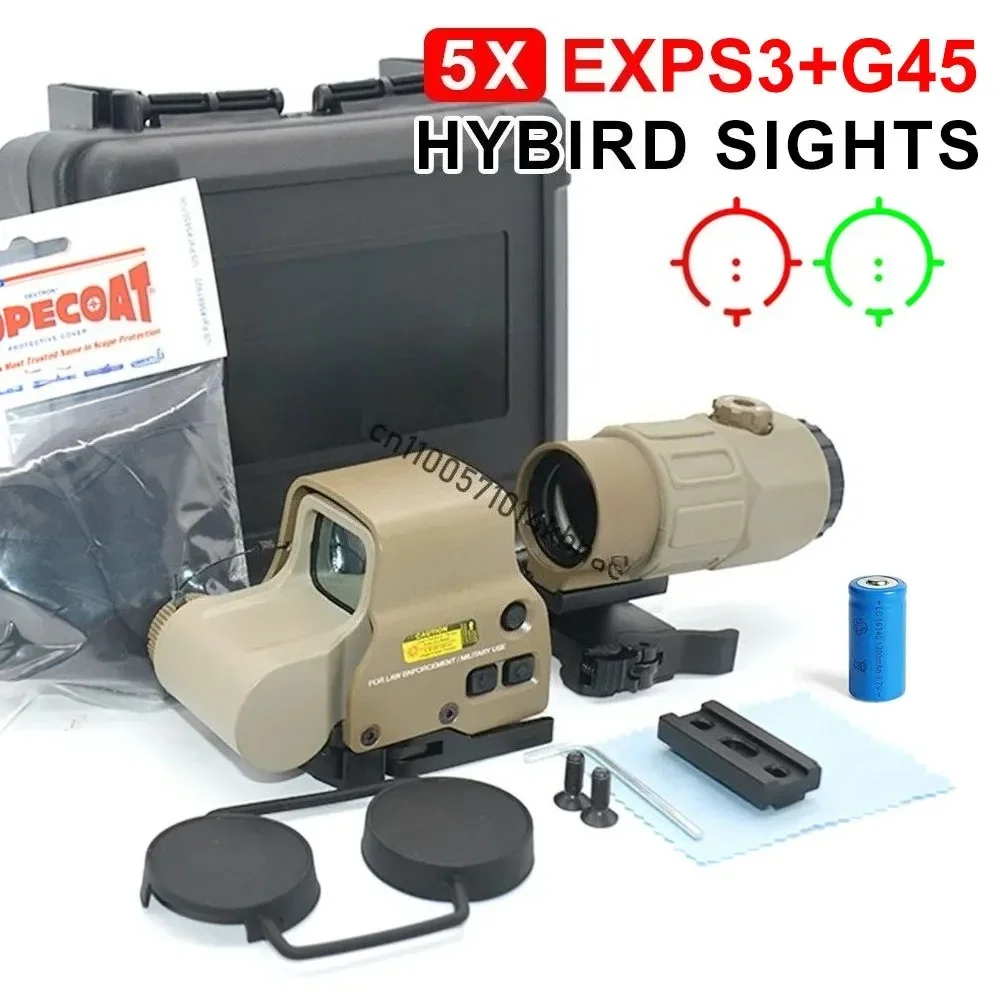 HWS EXPS3 Holografische Red Dot Sight 558 + G43/G33/G45 3X/5X STS Vergrootglas Hybrid Sight Combo richtkijker voor 20mm Rail