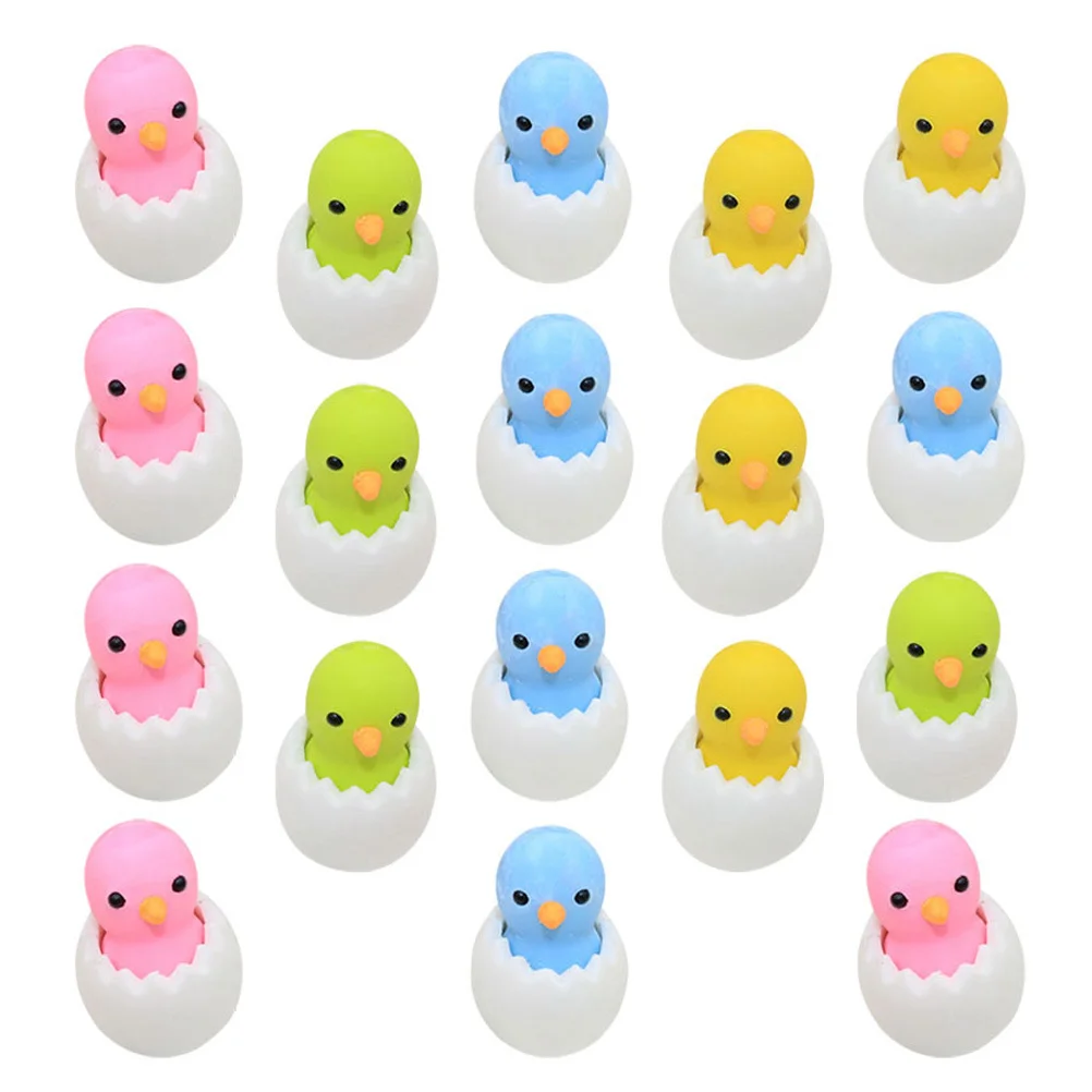 18Pcs Animal Erasers Chicken Mini Portable Erasers for Kids School Student Use Fun Classroom Pupil Rewards Animal Eraser