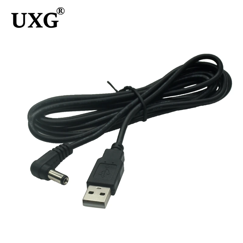 90 Right Angled USB To 5.5 Mm/2.1 Mm 5 Volt DC Barrel Jack Charger DC 5.5*2.1 L Type Power Cable 1m 3ft Type Interface Converter