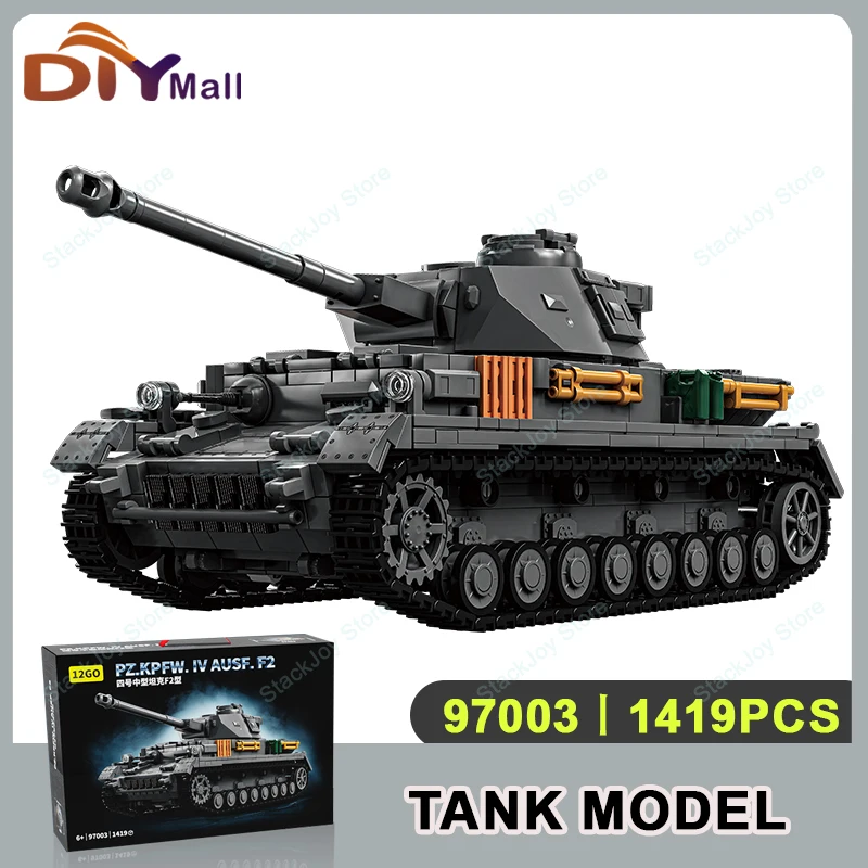 

97003 German Panther Tank F2 Building Kit 1419PCS 1:28 Scale Military weapons Bricks Assembling Toys for Boys Christmas Gift