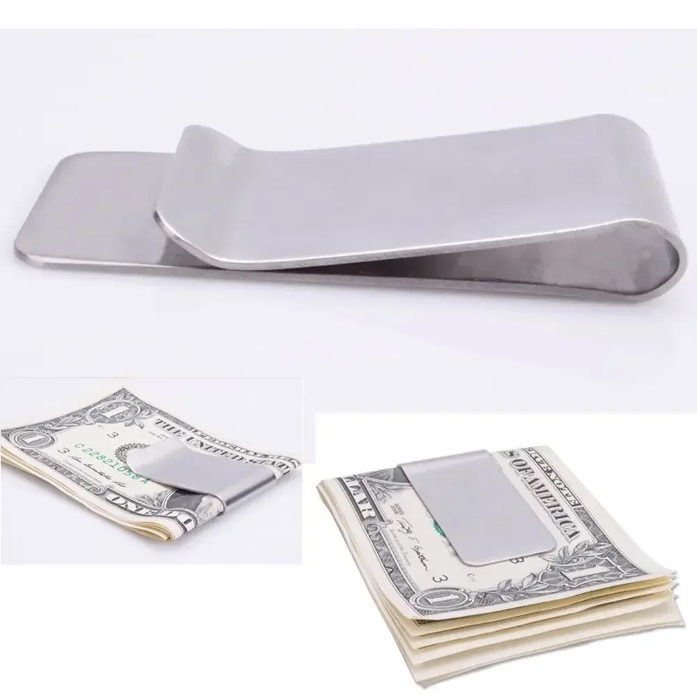 1/2 Pack Stainless Steel Money Clip Men's Wallet Simple Design Credit Card Holder Wallet Cash Organizer