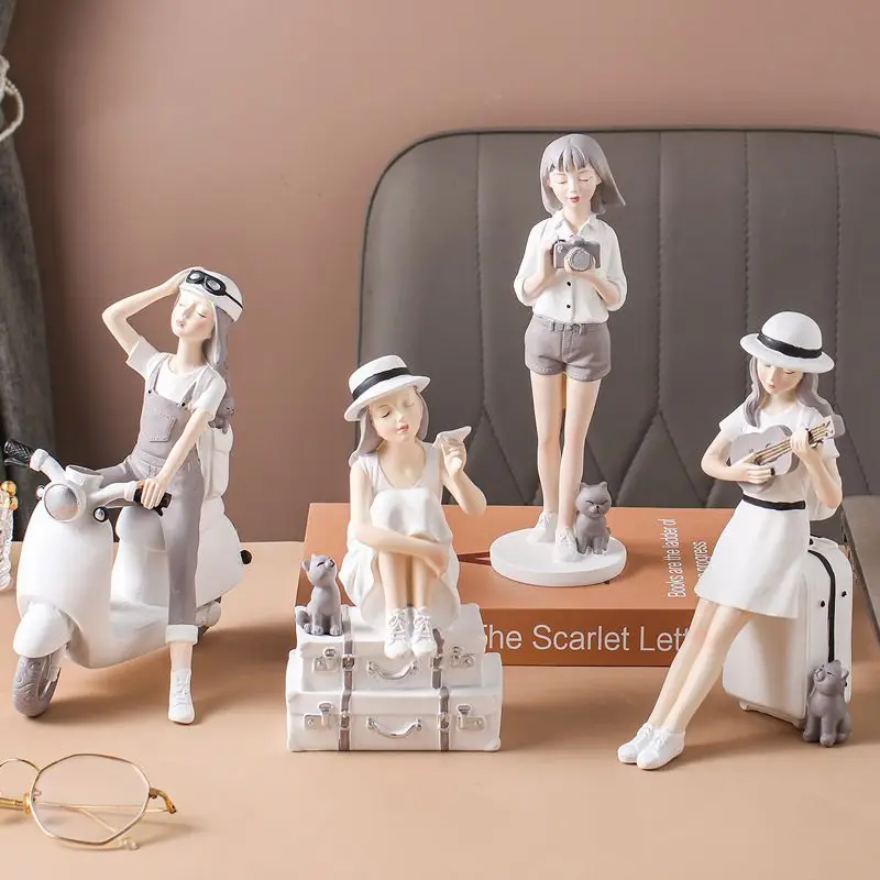 2026 Home Indoor TV Wine Cabinet Decoration Doll Living Room Ins Cute Desktop Girl-Shaped Doll Small Decorative Ornament LI956