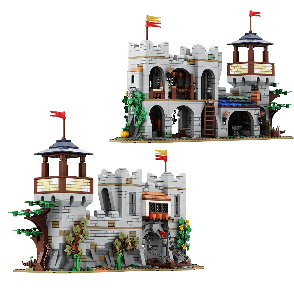 Gobricks Medieval Architecture Lion Knightsed Castle Building Block set Imperial Castle Education Brick Toys for Children Gift