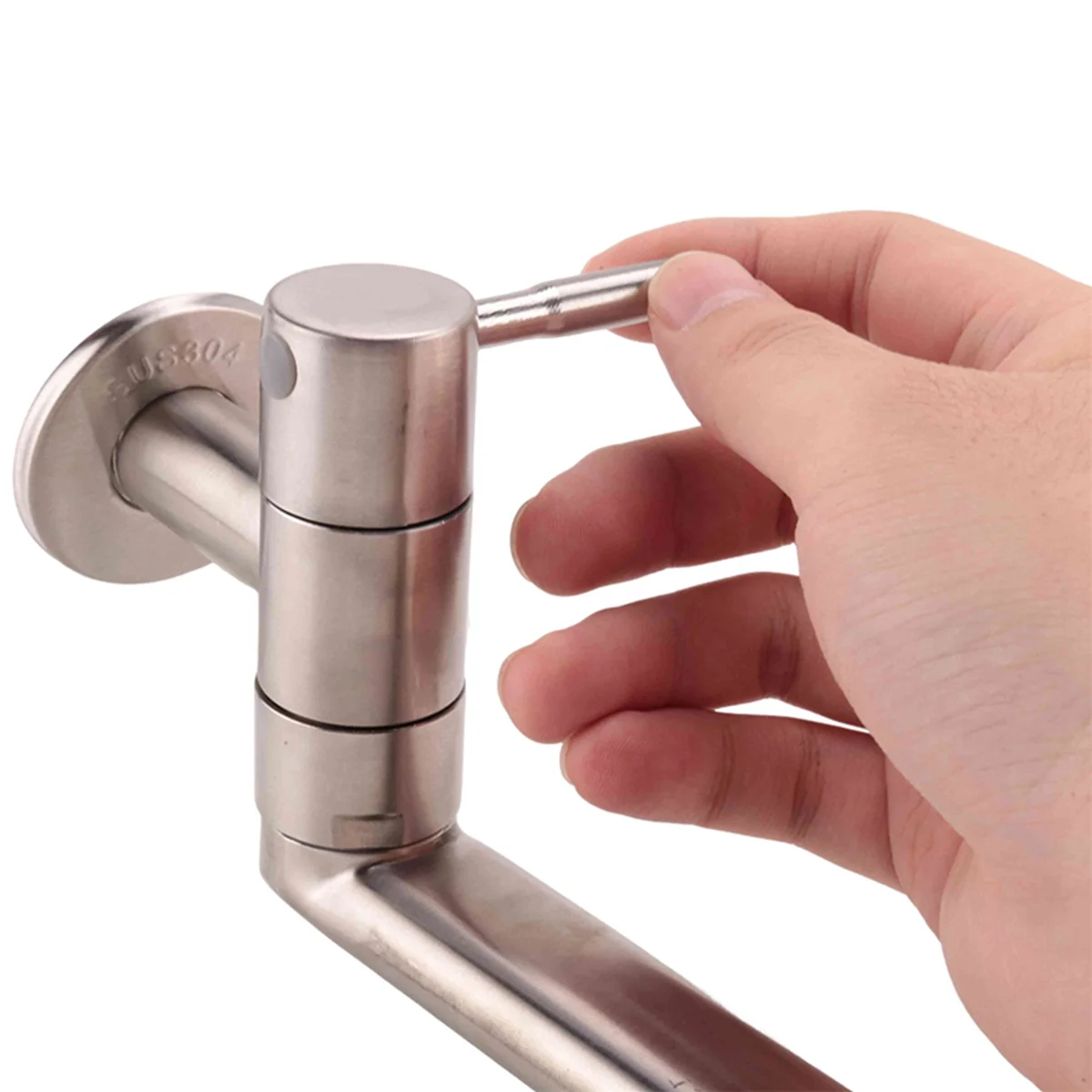 Kitchen Faucet 180 Degree Rotation Sink Mop Pool Tap Stainless Steel Lengthened Wall Mounted Single Cold Water Faucets