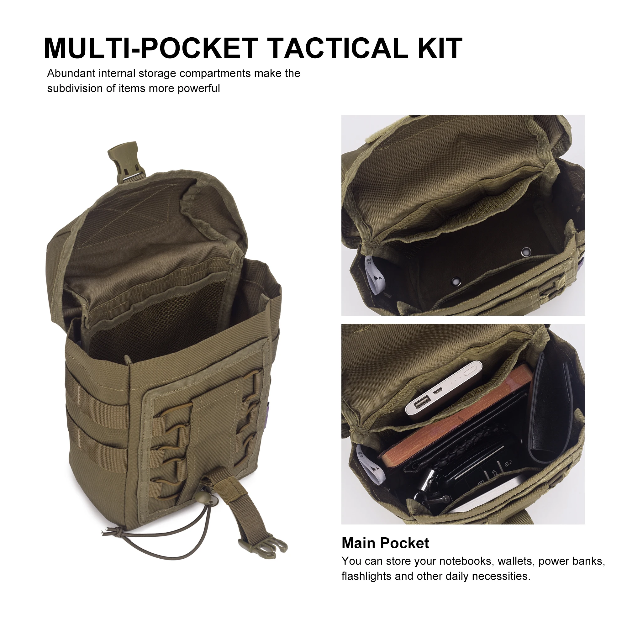 MARDINGTOP-Tactical Tool Pouch com Molle Sistema Webbing, Acessório Prático