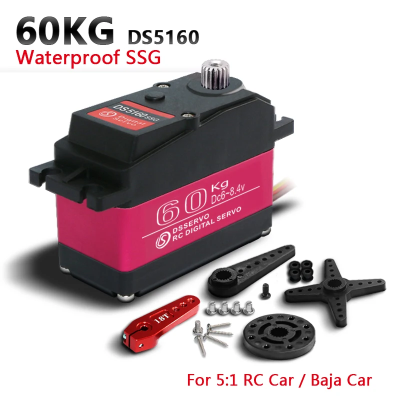 Actualizado 4 Uds Dsservo 1/5 60Kg Servo Digital de alto par adecuado para Control remoto Robot de dirección de coche rm 12V/24V