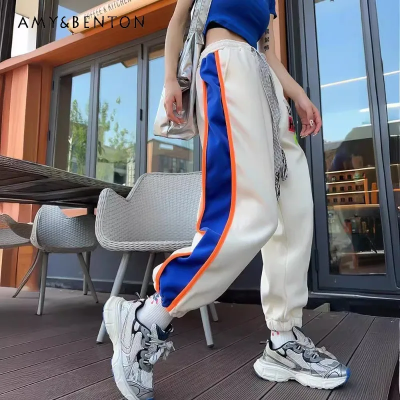 European Style Sweatpants Age-reducing Long Tooling Pants Average Size American Loose Casual Pants Purple Color Streetwear Women