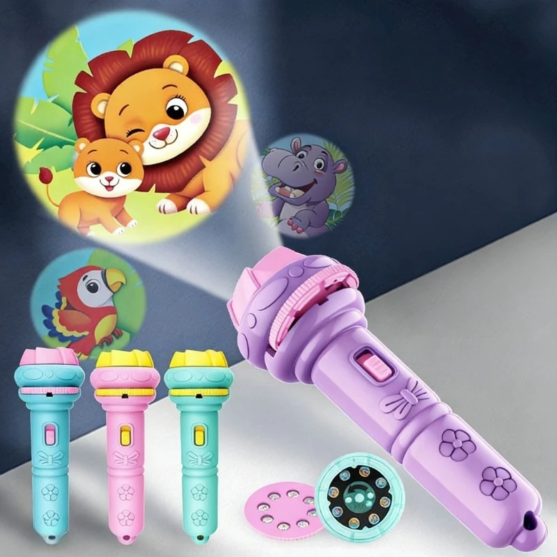 

Creativity Projector Flashlight for Kids 7 Cards 56 Patterns Toys Cartoon Light Educational For Children Boys Girls Toys Gift
