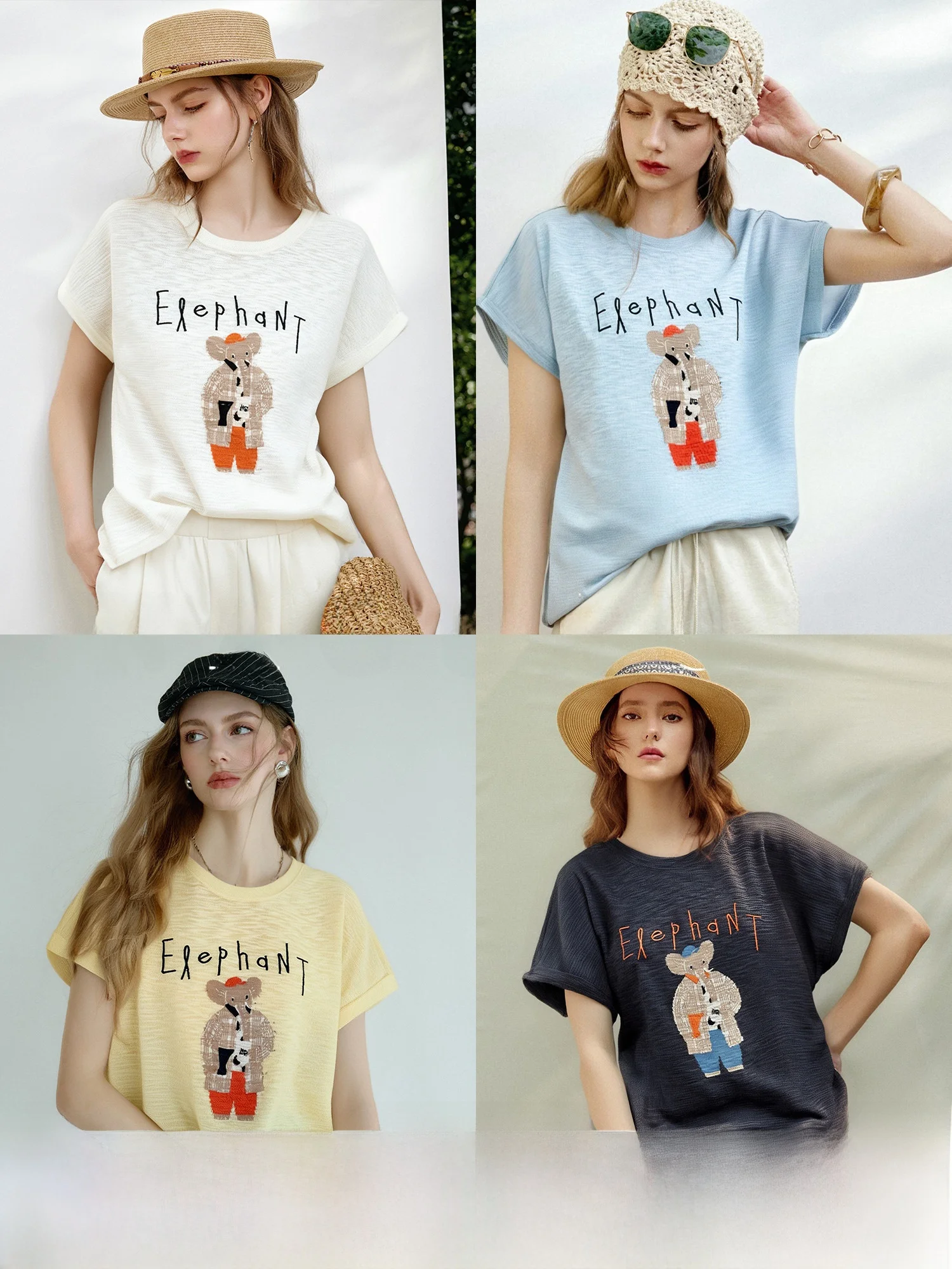 

Женский вязаный свитер NAGUAGU с коротким рукавом, с мультяшным принтом, свободного кроя, круглый вырез, из полиэфирного волокна, тонкий, осенний, модный