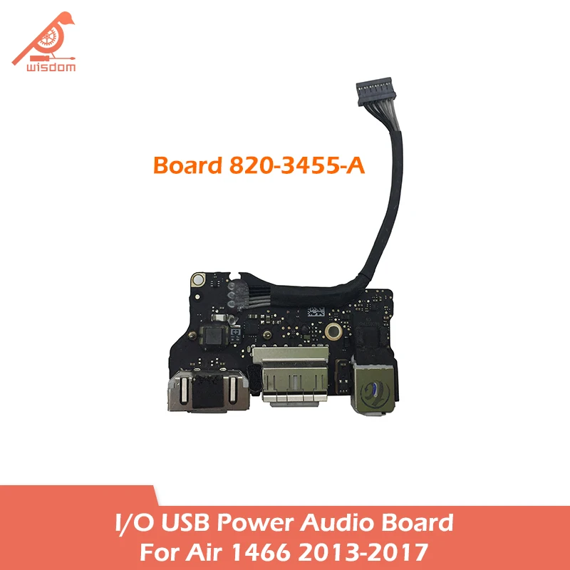 Laptop A1466 I/O USB DC Power Jack Audio Board 820-3455-A dla MacBook Air 13" A1466 2013 2014 2015 2017 z kablem 821-1722-A — zdjęcie produktu 2