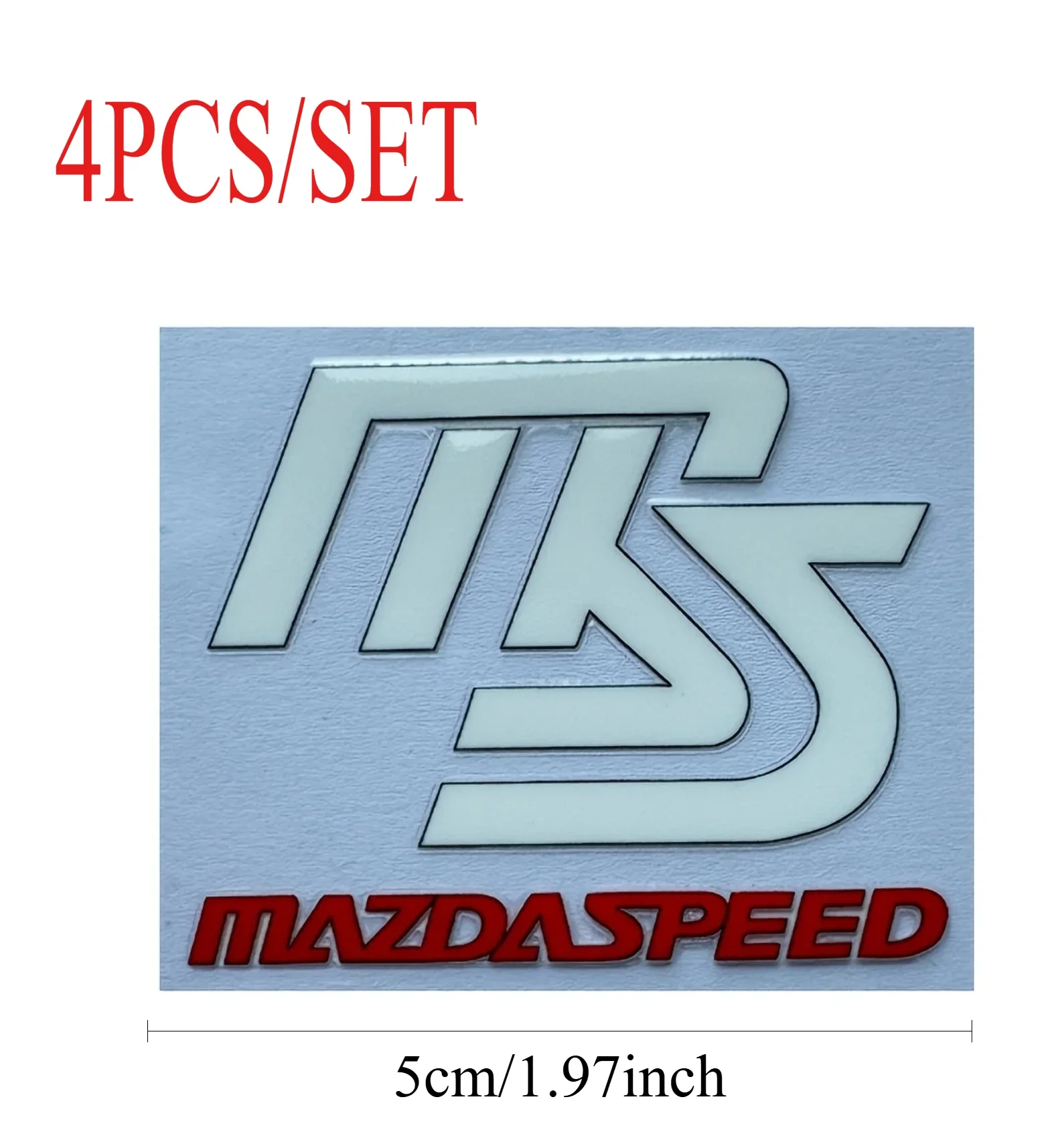 สติกเกอร์โลโก้ “Mazdaspeed MS” สำหรับรถยนต์ 4 ชิ้น/ชุด ดีไซน์สปอร์ต ตกแต่งภายนอกรถยนต์ อุปกรณ์ตกแต่งส่วนบุคคล