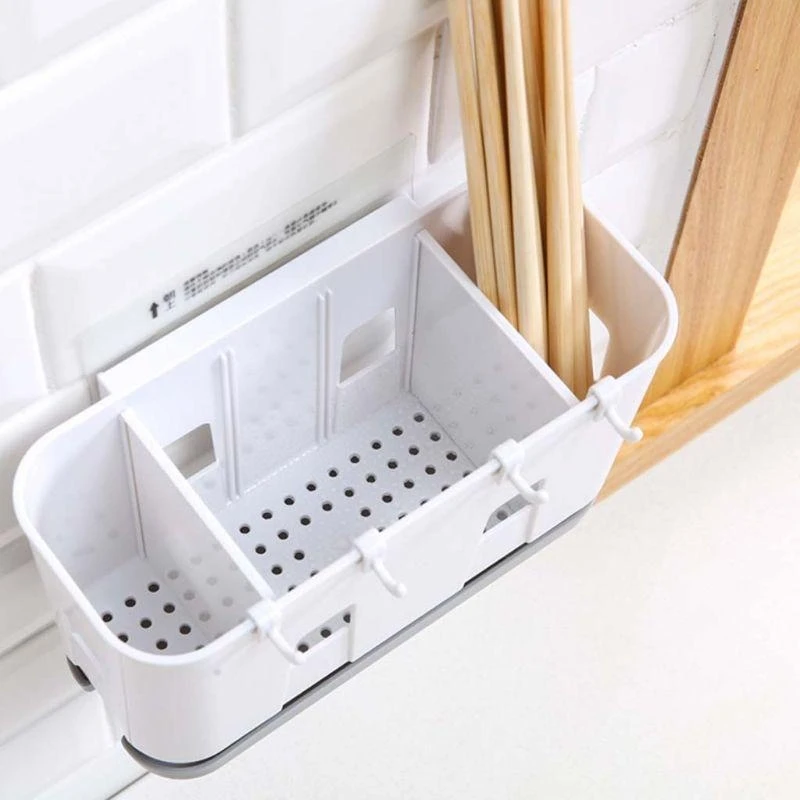Wall Mounted Cutlery Drainer Rack with Drip Tray Utensils Spoon Fork C high quality
