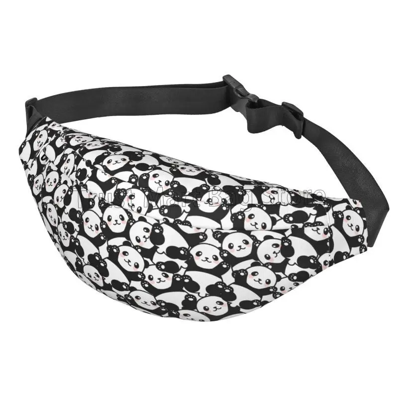 Riñonera con estampado de Panda para hombre y mujer, bolsa con cinturón ajustable para viajar, senderismo, ciclismo y correr