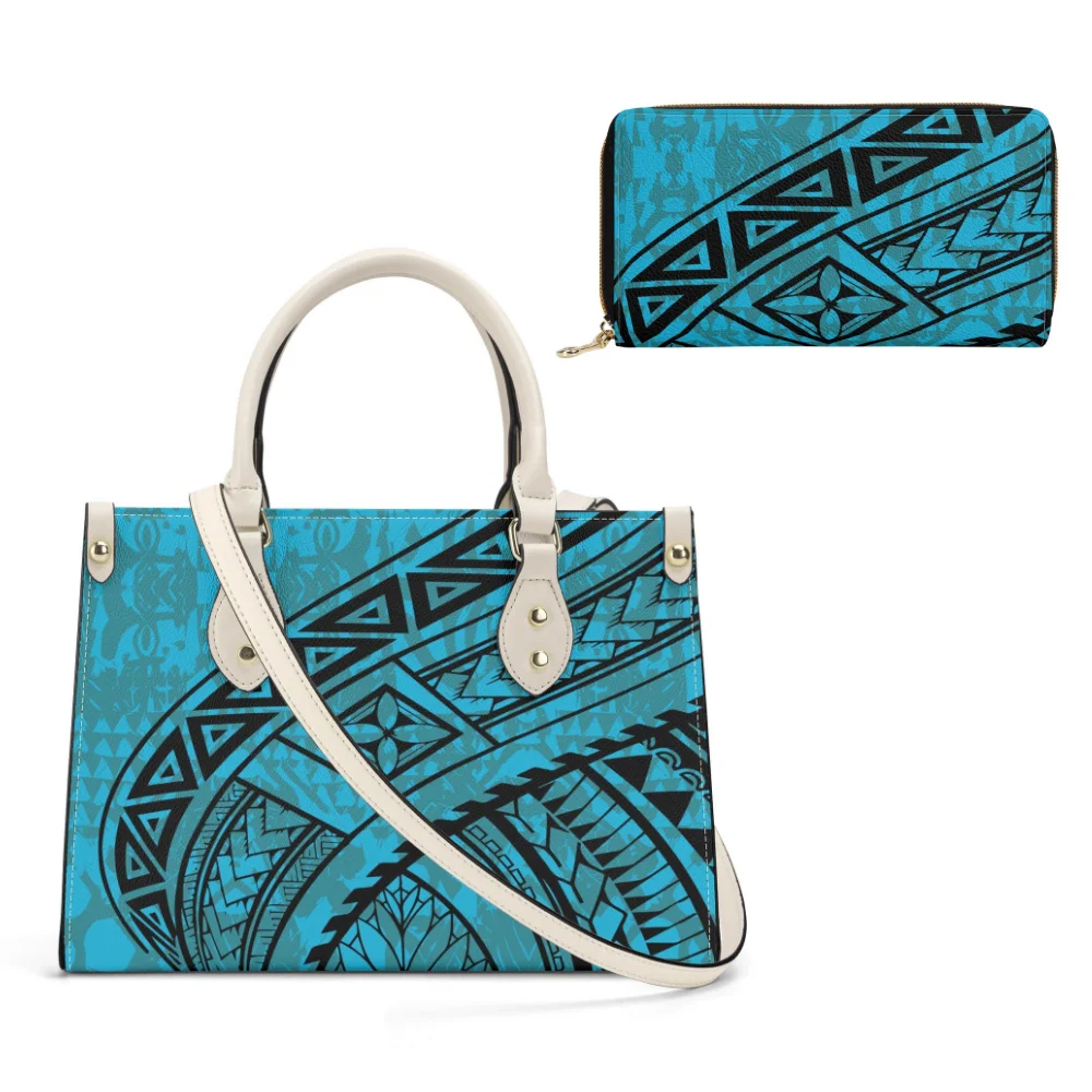 

Настраиваемая полинезийская дорожная сумка большой емкости, женская модная комбинированная сумка с принтом острова, соответствующий кожаный кошелек