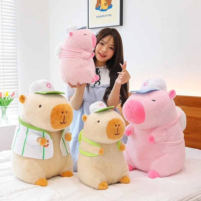 60cm Big Size New Capybara Stuffed Animal Kawaii Cartoon Doll Home Decoration Girl and Children's Pillow Festival Gift Toy