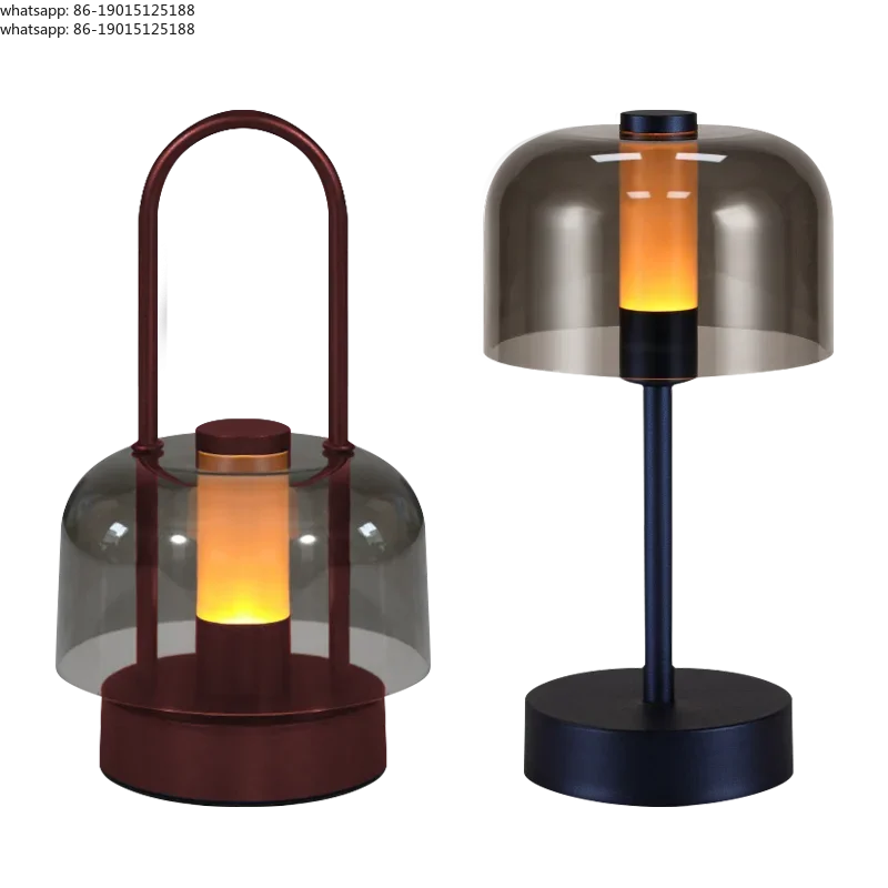 Modern Retro Nordic Desk Lamp Rechargeable Indoor Table Lamp Camping Lamp Night Light for Bedroom Campe Reading Home Decoration