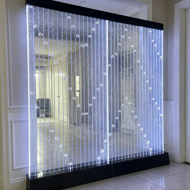 custom.Modern Acrylic Bubble LED Room Divider with Translucent Panel and Frame Structure