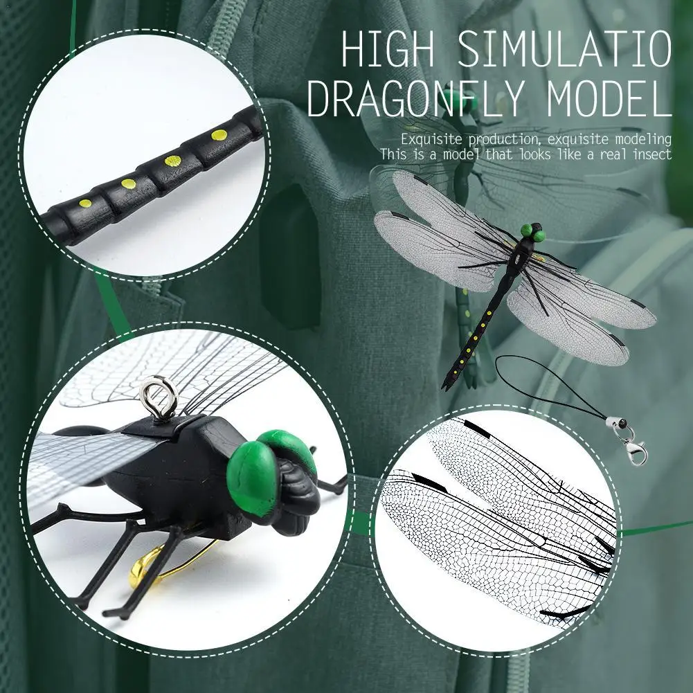 Outdoor Mosquito Repellent Simulation Big Dragonfly Toy Model Length 14cm Decoration Inserting Wings Dragonfly Garden Pole