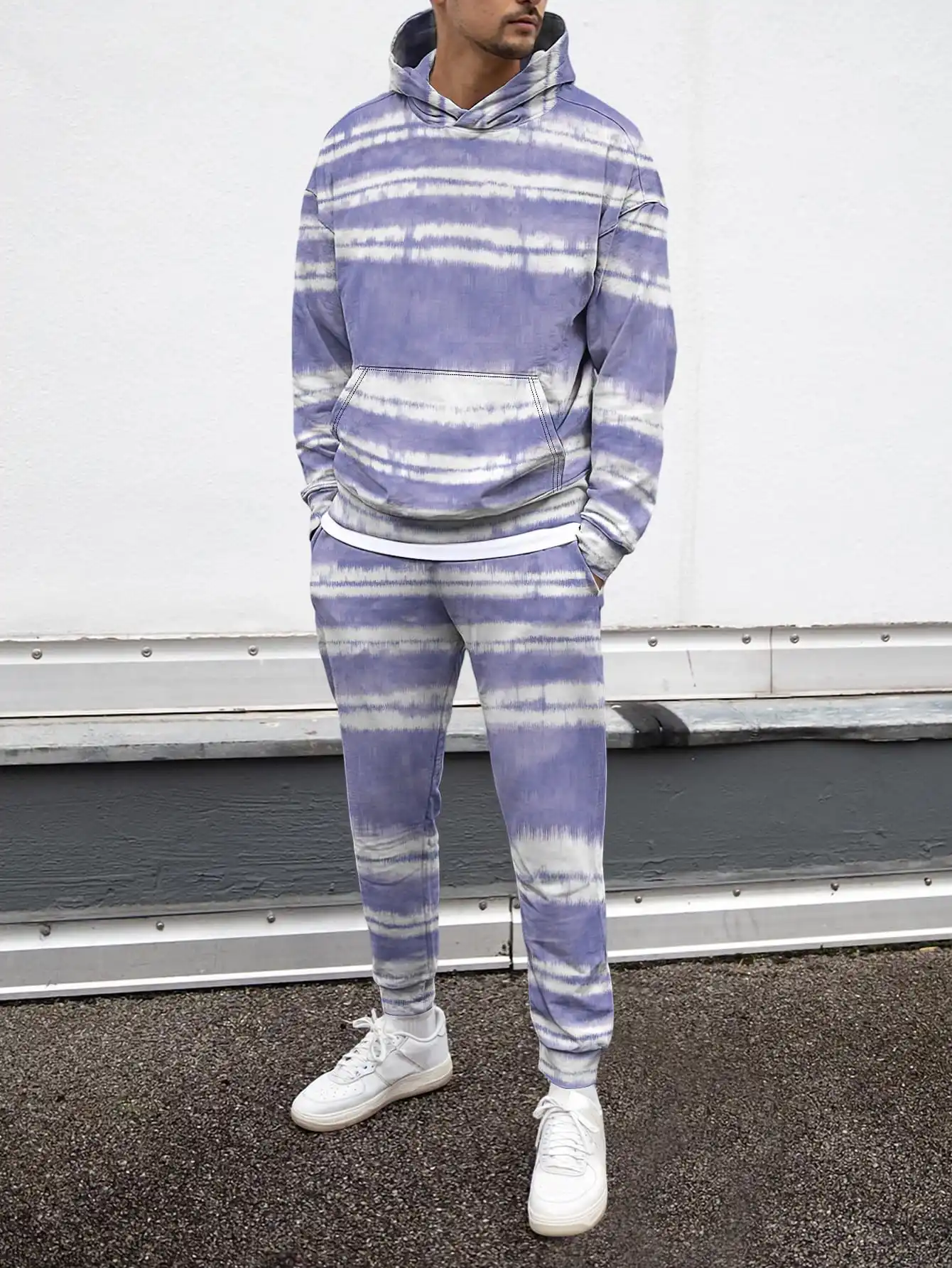 

Stripe Men Creative Art Design 3D Print Clothes Harajuku Style Tracksuit Hoodie Trouser 2Pc Sets 2025 New Fashion Loose Casual