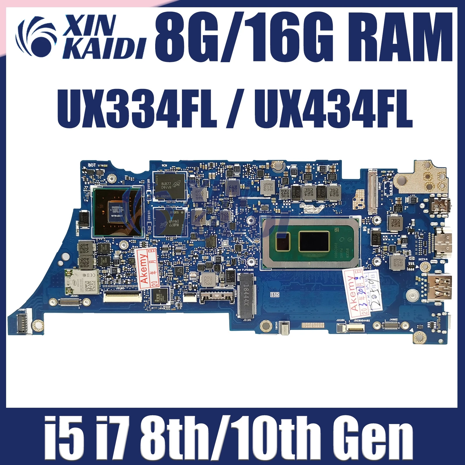 

UX334FL Mainboard For Asus Zenbook UX463FL UX434FL UX434FAC Laptop Motherboard W/I3-I5-I7-8th I5 I7-10th Gen 8GB/16GB-RAM