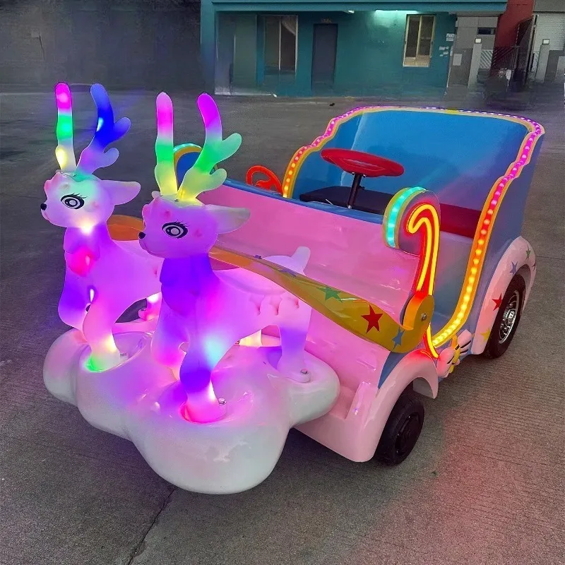 48V large wheel playground facilities children's car square luminous electric bumper car