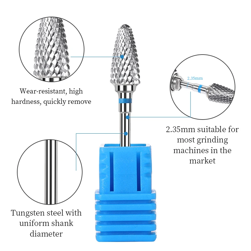 Wolfram Stahl Nagel bohrer elektrische Maniküre Bohrer für Maschinen fräser Nagel Grat Pediküre Zubehör Werkzeuge