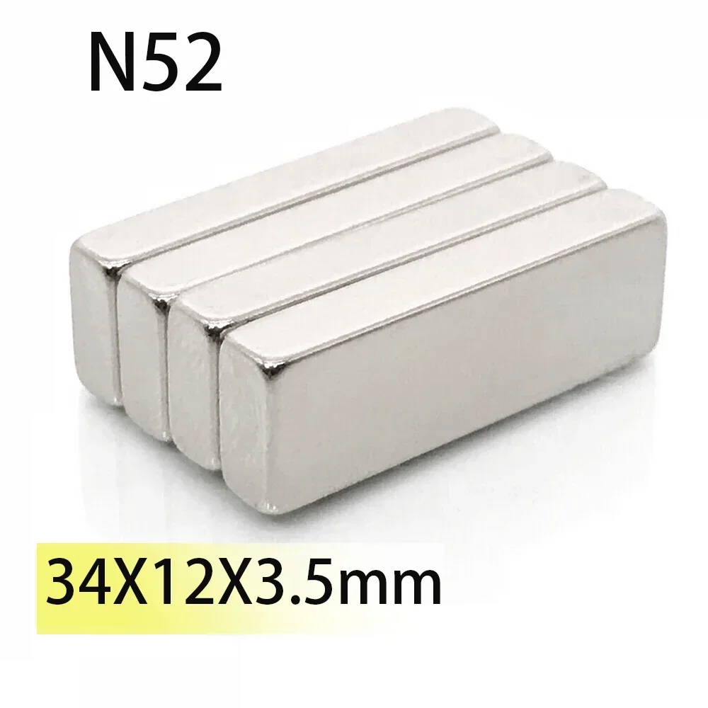 N52 34x12x3.5 Magnets neodymium Whiteboard Magnets Strong motor generation Strength Scooter Science Diy Fridge Tool Strorage
