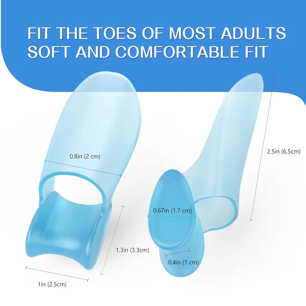 Separador de dedos grandes de silicone, 2 unidades/par, corretor sobreposto, hálux valgus, joanete, almofada ortopédica, cuidados de saúde, ferramenta de pedicure