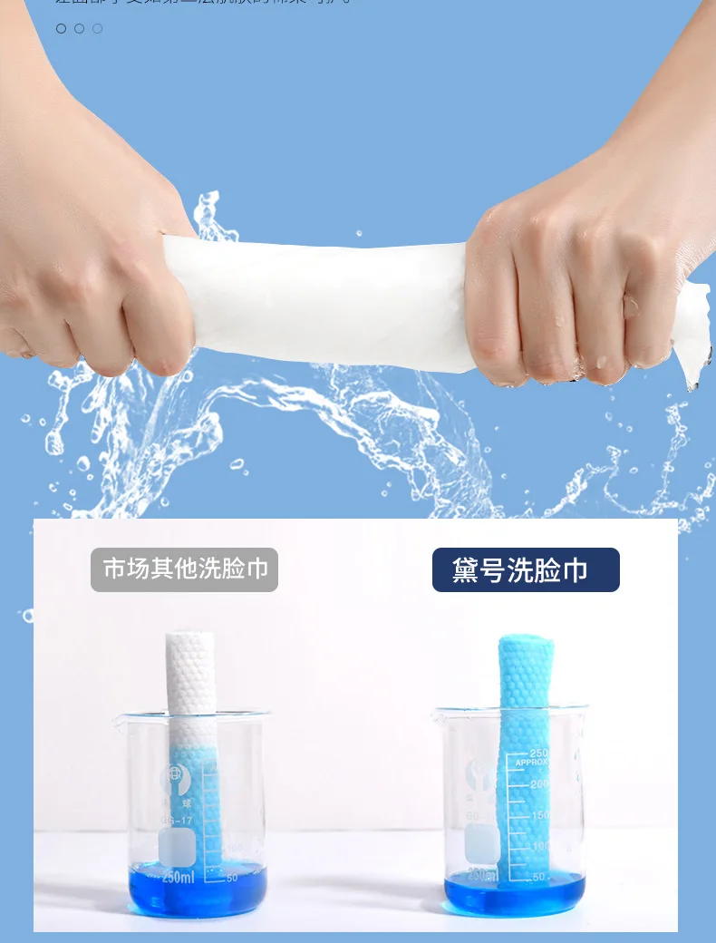 使い捨て純綿ハンギング厚手コットンソフトタオル、ベビーメイク落とし、洗顔用、取り外し可能なフェイスタオル付き