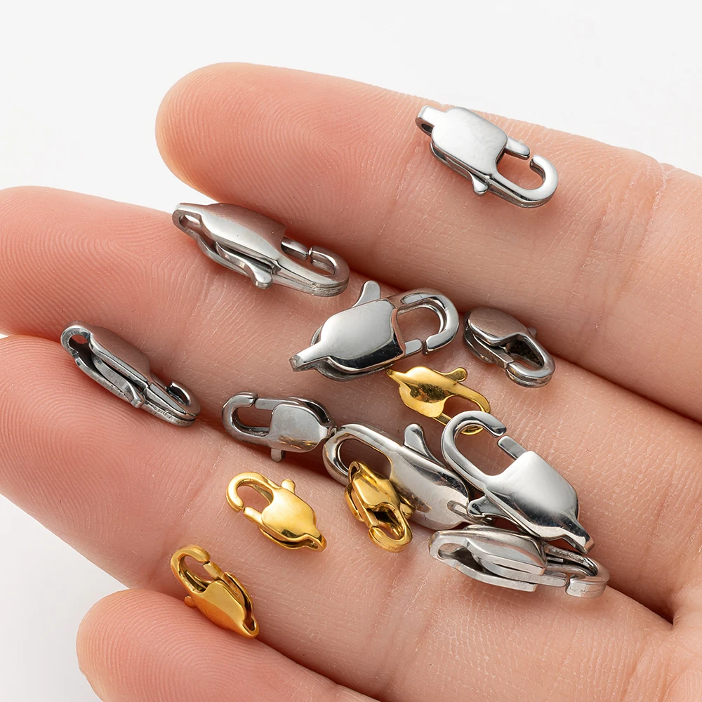 5pcs Stainless Steel Lobster Clasps Connector for DIY Handmade Bracelets Necklace Jewelry Making Supplies Components Findings