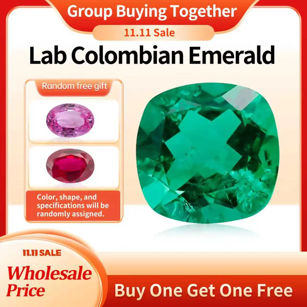 

YinZheng Hydrothermal Colombian Emerald Square Cushion Shape Emerald With Selectable Certificate Lab Grown Colombian Emerald