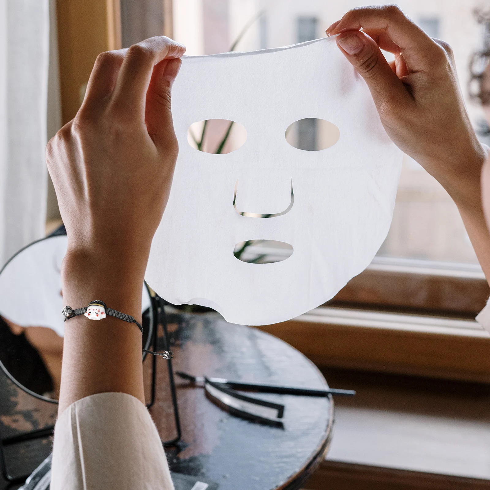 

2pcs Ceramic Cat Wrist Chain Hand-Woven Bracelet Stylish Bangle Gift For Women Hand Ornament Woven Jewelry Accessory