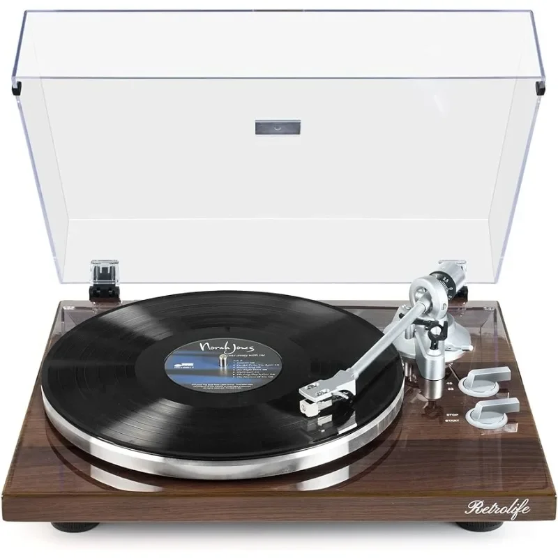 Turntables Belt-Drive Record Player with Wireless Output Connectivity, Vinyl Player Support 33&45 RPM Speed Line USB DigitalNEW