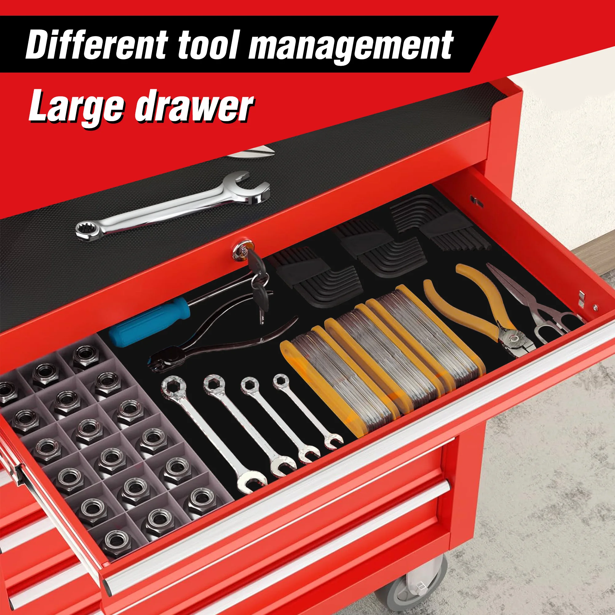 Rolling Tool Chest with 7-Drawer Tool Box with Wheels Multifunctional Tool Cart Mechanic Tool Storage Cabinet for Garage, Wareho