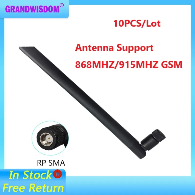 868MHz 915MHz Antenna 5dbi 10PCS RP-SMA Connector GSM IOT antena outdoor antenne gsm 3g 4g extérieur booster waterproof Lorawan