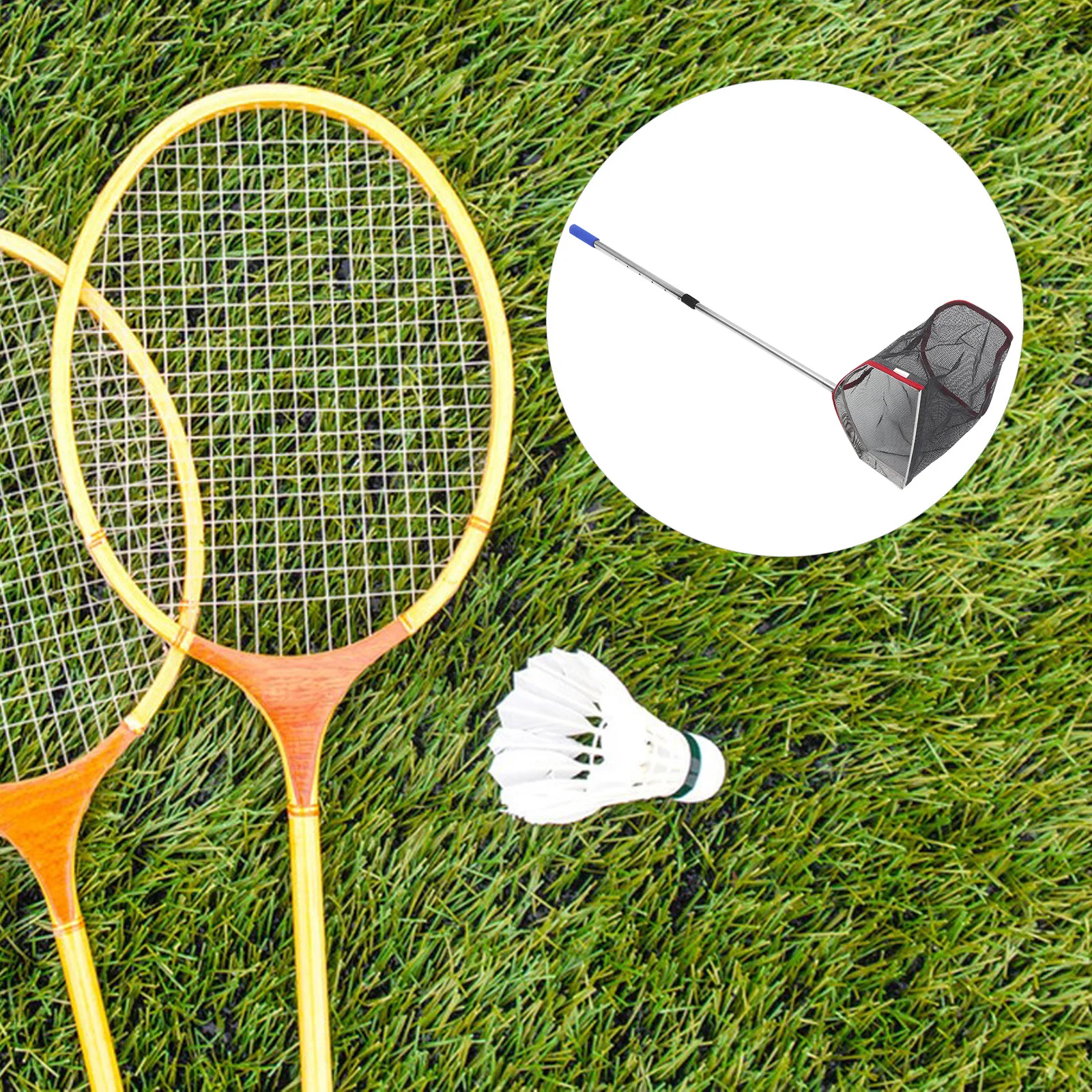 

1Pcs Badminton Picker Thickened Bracket Resin Mesh Storage Easy Carry Extendable Handle Sports Equipment Practice Field Utility