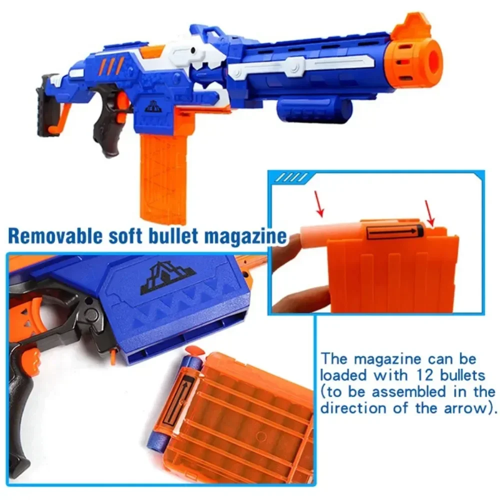 New Weapon for Nerf Gun Electric Darts Toy Airsoft Safe Soft 7.2CM Foam Bullets Boys Toys for Children Party Entertainment Gift