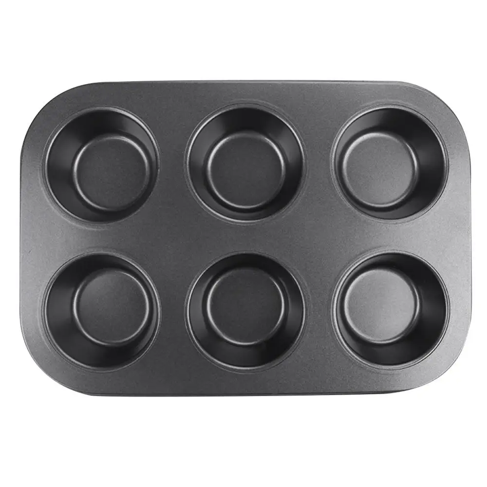 Carbon Steel Bakeware DIY Mold Cupcake Pan Muffin Tray 6-Cup Non-Stick Cake Baking Cupcake Tray Pan Kitchen Tool Oven Trays