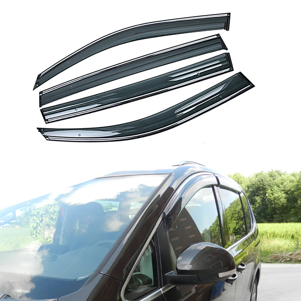 

For VOLKSWAGEN VW Sharan 7N 2010-2020 Car Window Sun Rain Shade Visors Shield Shelter Protector Cover Trim Frame Sticker