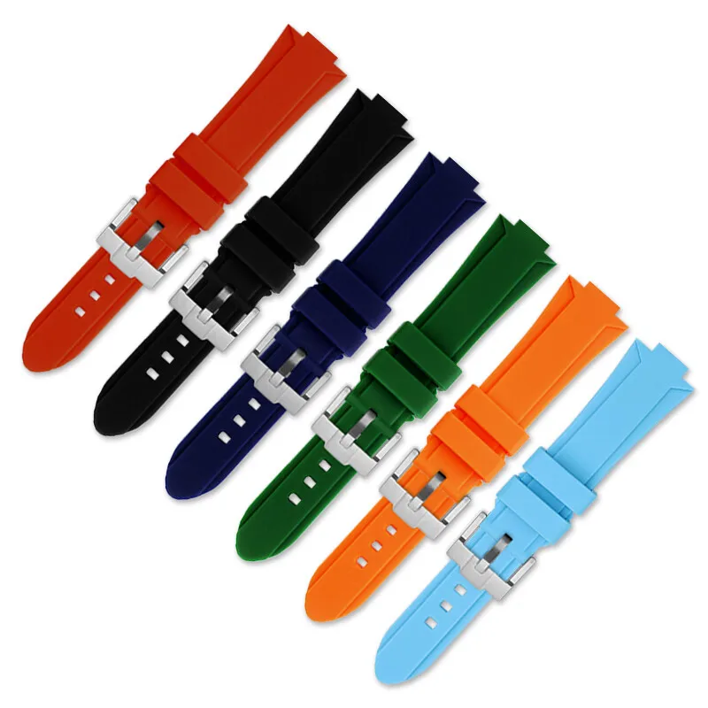 Men\'s silicone wristband for Casio EFR-S108D EFS-S570 ECB-10YDC watchband modified with protruding rubber watch strap