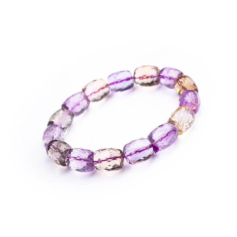 Natürliche Ametrin Amethyst Citrin Perlen facettierten Armband Damen schmuck