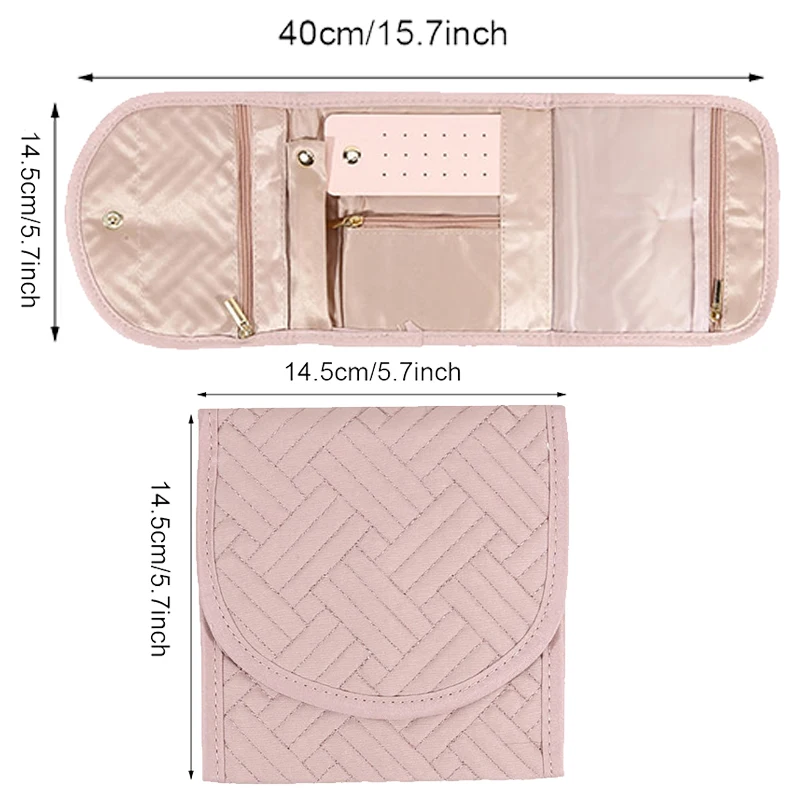 

Складная сумка для украшений, портативная сумка для хранения украшений для путешествий и дома, многофункциональная сумка для ожерелий, сережек и аксессуаров.