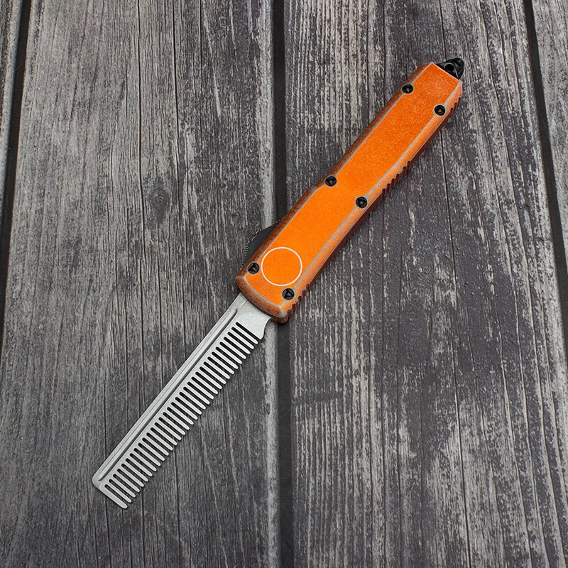 UT Tactical Beard Comb Custom OTF Excellently Designed Stone Washed Aviation Aluminum Handle Pocket Cool EDC Tools