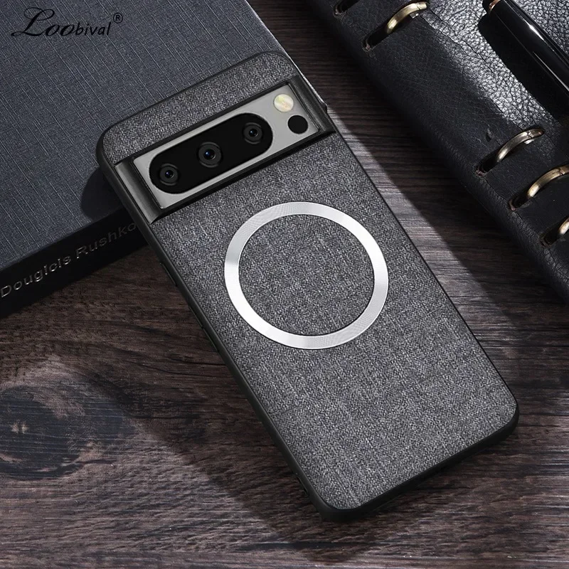 

for Magsafe Fabric Cloth Case for Google Pixel 9 8 7 6 Pro XL 7A 8A 6A Magnetic Wireless Charging Slim Cover for Pixel 9Pro 8Pro