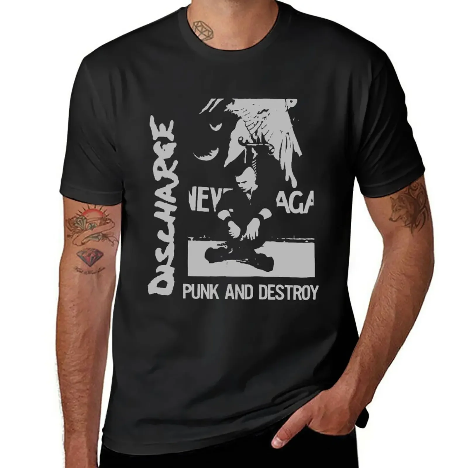 

New Discharge - Punk and destroy T-Shirt T-Shirt custom t shirts summer top oversized t shirt men