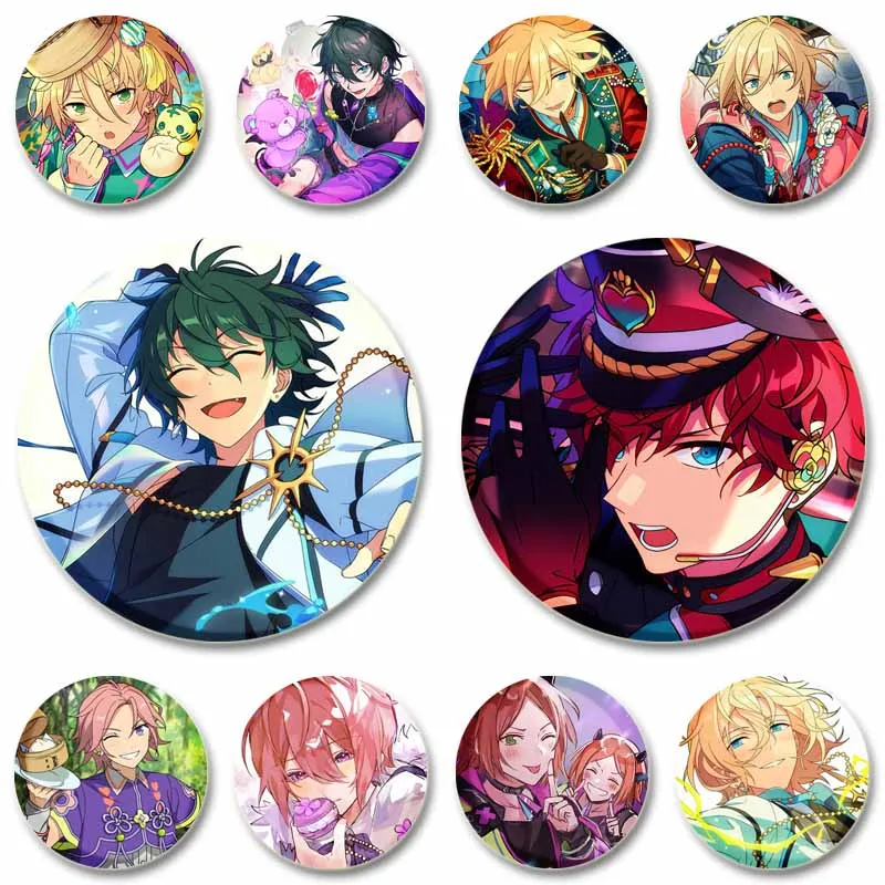

Cute Cartoon Ensemble Stars Coin Brooch Virtual Singer Tomoya Mashiro Tori Himemiya Badge Backpack Clothing Hat Button Pin Gifts